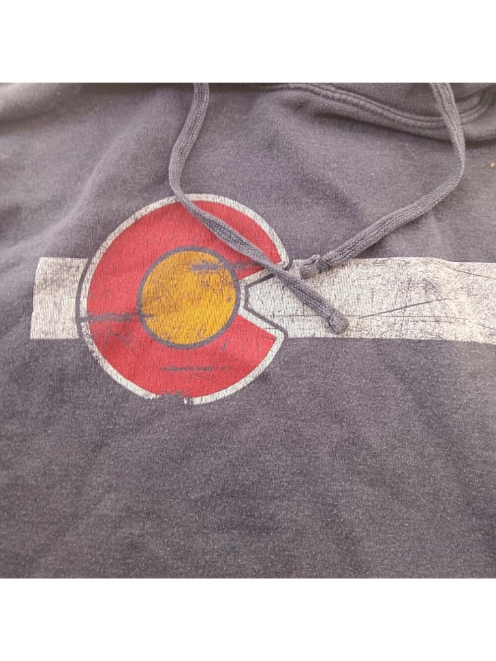 Colorado Hoodie Sweatshirt Medium State Flag Graphic Medium Charcoal Gray